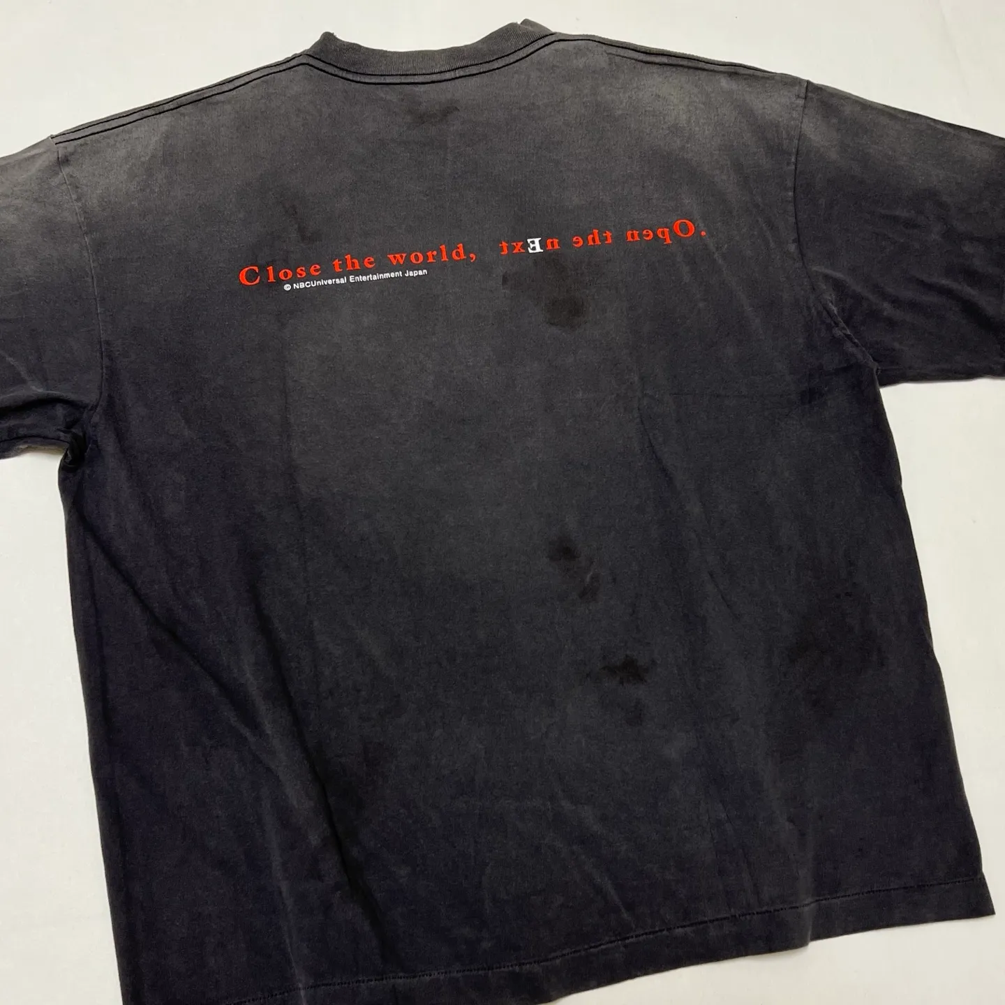 SAINT Mxxxxxx × serial experiments lain × GEEKS RULE GS_SS TEE/LAIN/BLK Sci-fi anime <Lingyin> co-branded ringing tone distressed short-sleeves Washed black S-XL Super rich and delicate printing technology perfectly shows the authentic details Customized co-branded accessories The real correct version Ready-made clothes Assute dyeing Washed to make old Maliu water faded
